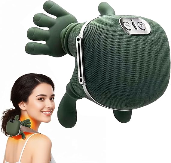 Neck Massager for Pain Relief Deep Tissue, Electric Trapezius Massager with Heat and Finger Traction, 4d Kneading Bionic Hand Design for Neck Back Relaxation