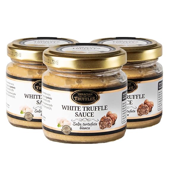 White Truffle Tuber borchii Luxury Gourmet Food Sauce Pasta, Ideal for Meat, Grilled Bread, omelets, Pasta, Risotto, Sushi (3 x 80g)