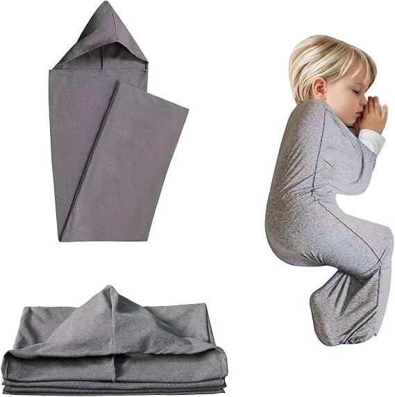 Sleep Pod, 360° Wrap Ultra-Lightweight Wearable Blanket for Stress & Anxiety Relief,Breathable Stretch Fabric Sleep Pod,Hug Pressure Therapy,Sensory Sleep Sack for Kids Adults (Children's - 140*35cm)