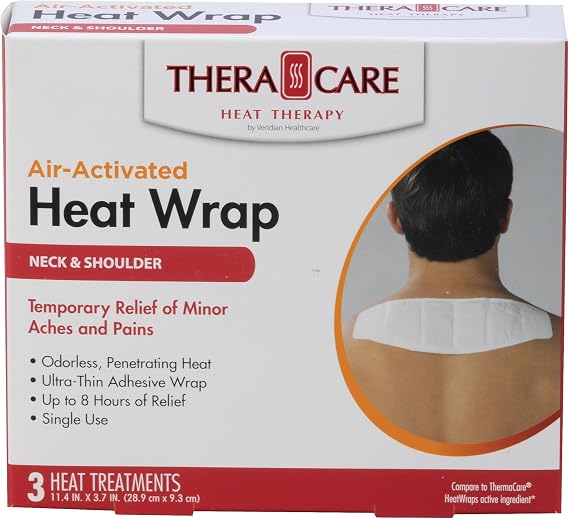 TheraCare Air-Activated Heat Wrap, Neck, Wrist & Shoulder, 3 Count
