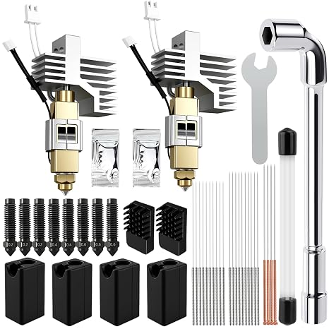 42 Pcs Ceramic Hotend Print Head Extruder Kit, High End Ceramic Hotend, with 0.2/0.4/0.6mm Hardened Steel Nozzle, Nozzle Cleaning Tool for Elegoo Centauri Carbon/Centauri 3D printers