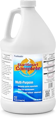 TLC Products StartSmart Complete Freshwater Aquarium Cycle Starter & Beneficial Nitrifiers, Supports Clear Water & Biofiltration, Reduces Excess Sludge, One Gallon 128 oz, 3.78 L