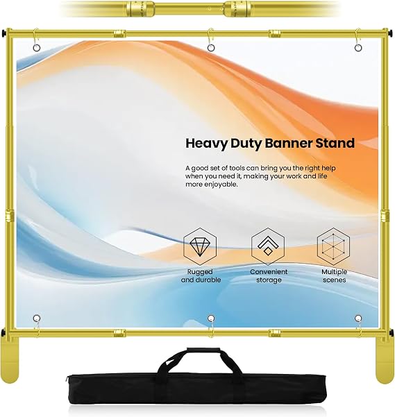 Jiang&Rong 10 x 10ft Heavy Duty Backdrop Stand Kit (Golden)
