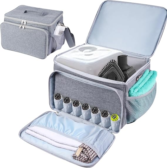 Adjustable Compartments Carry Bag Compatible with Dupray Neat Steamer for Floors,Portable Steam Cleaner Storage Bag Household Hand Case with Extra Pockets(Case Only)