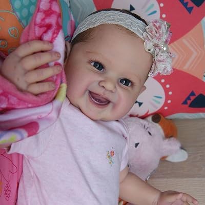 Lifelike Reborn Baby Girl Cheap 22 Inch Real Life Reborn Toddler Dolls That Look Real Realistic Beautiful Big Blue Eyes Reborn Girl Dolls Cloth Body Doll Real Looking Babies Silicone Vinyl Dolls