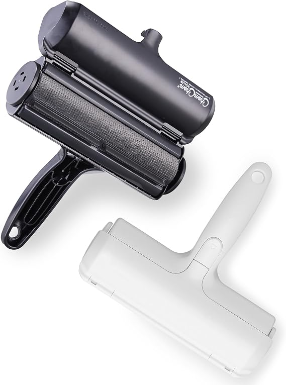 ChomChom Roller Pet Hair Remover and Reusable Lint Roller - Original White, Black Cat and Dog Hair Remover