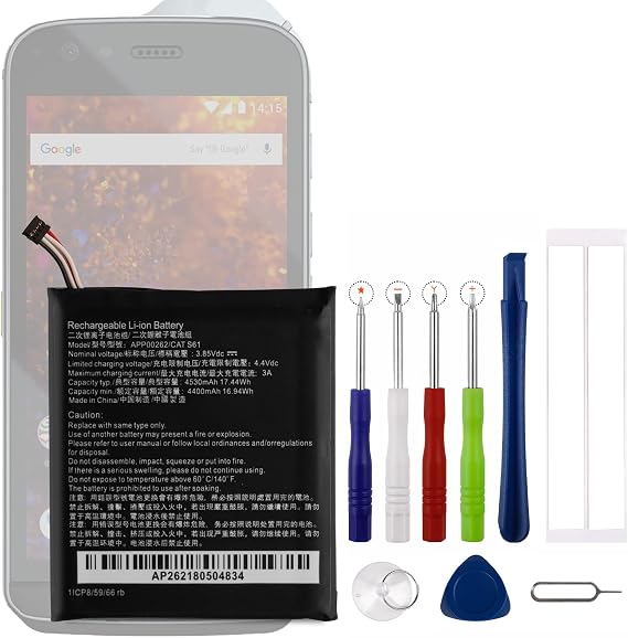 [New] Cat S61 Replacement Battery for Caterpillar CAT S61 with Technical Toolkit.
