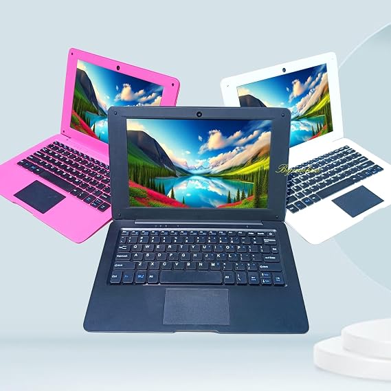 Laptop Computer Mini 10 Inch Quad Core Powered by Android 12 Netbook 64GB Small Computer with WiFi Webcam Bluetooth,Charger Mouse Included,Suitable for Children and Students, 4 Color Options (Black)
