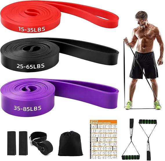 Fitness Bands Resistance Bands with 3 Levels Training Bands | Resistance bands set for men, rubber bands, sports bands, strength training for training, pull-up aid