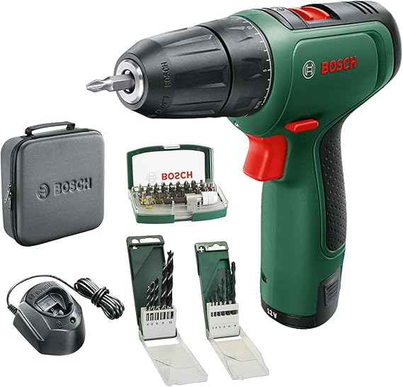 Bosch Akkuschrauber EasyDrill 1200 (2.0 Ah Akku, 12-Volt-System, Bohr- und Schraubendreher-Sets, im Softbag) - Amazon Edition