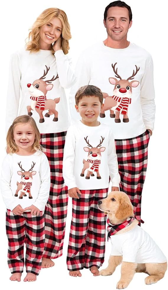 WephuPSho Family Christmas Pjs Matching Sets Baby Christmas Matching Jammies for Adults and Kids Holiday Xmas Sleepwear Set
