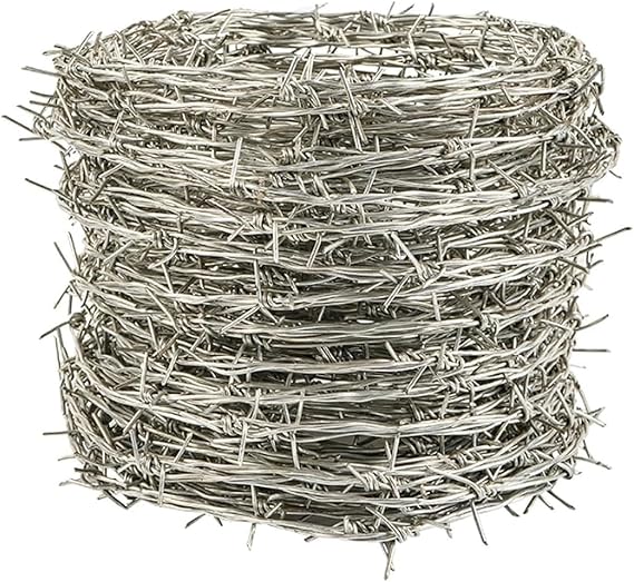 Barbed Wire Roll, Steel Razor Wire for Wire Fencing, Galvanized Steel Wire Alternative to Barbed Wire and Concertina Wire Anti-Theft Suitable for Courtyard Yard Crafts (300m)