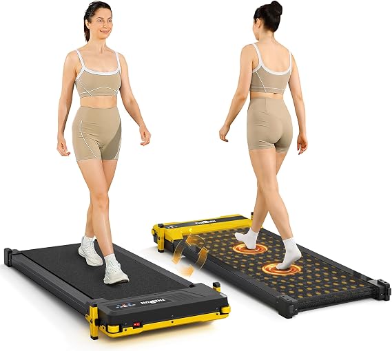 THERUN 8% Incline Walking Pad Large 41.3'' x 16.5''Running Belt | Ultra-quiet Under Desk Portable Walking Pad Treadmill, Remote+LED, Weight Cap 265lbs,2.5HP Brushless