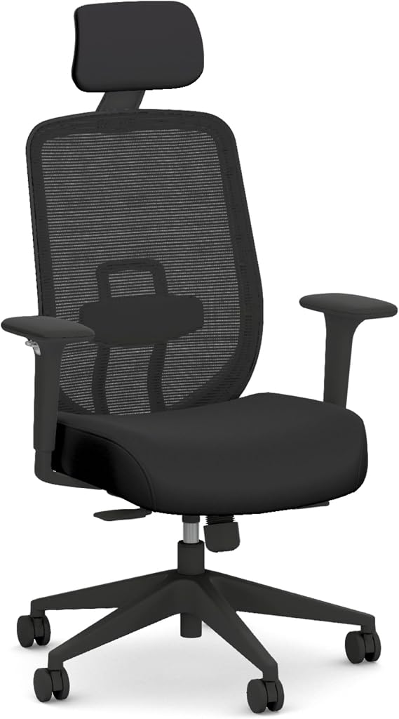 HON Altern Ergonomic Office Chair, Office Desk Computer Chair, Black | Mesh desk chair with lumbar support, headrest, seat slide, adjustable arms, computer chair for home office productivity