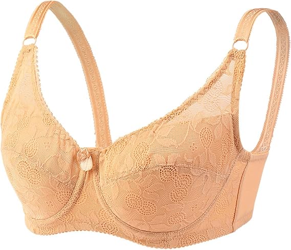 Womens Daily Solid Sexy Lace Gathered Bra Straps Breast Cup Underwear Athletic Sports Bras for Women