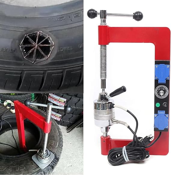 Auto Tire Vulcanizer Tyre Vulcanizing Machine Tyre Heating Repair Machine with 8 Moulds 155-180C Garage Equipment DIY Tire Spreader Repair Tool