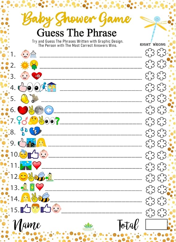 Baby Shower Games for Boy Girl and Predictions 30 Thick Cards Double Sided