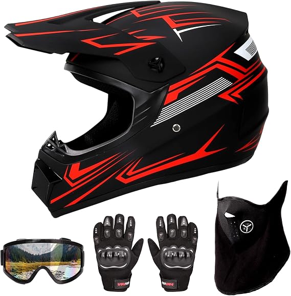 Motocross Helmet, DOT Approved Dirt Bike Helmet for Off-Road Riding Trail Riding Endurance Racing