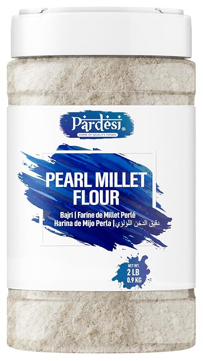 PARDESI Pearl Millet Flour 2.86 LB (1.46 KG) | Bajri Flour | 100% Natural Bajra Atta | Gluten Free Millet Flour | Perfect for Rotis, Bhakri & Traditional Indian Cooking