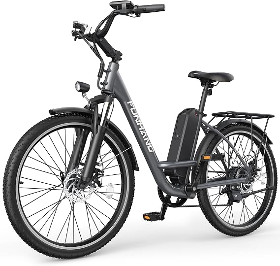 Electric Bike for Adults, Peak 1000W 50Miles City Cruiser Ebike, 26" Step Thru Electric Bicycles with 48V Removable Battery, Adjustable Stem, Rear Rack, LCD Display, 7 Speed, UL2849 Certified