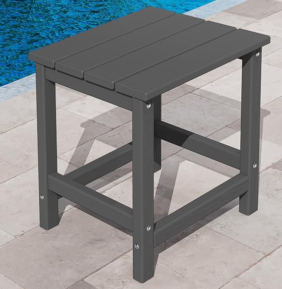 KINGYES Adirondack Outdoor Side Table, Gray