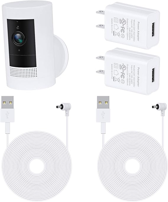 2Pack Power Adapter for Stick Up Cam Battery(3rd Gen), with 30ft/9m Weatherproof Outdoor Cable Continuously Charge Your Camera, No Need to Change The Batteries