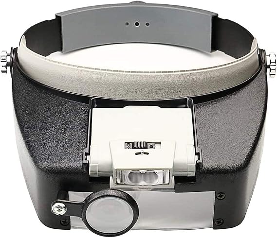 Head Magnifier LED Illuminated Multi-Power Helmet Magnifying 1.5X 3X 8.5X 10x Magnifying Tools for Watch Repair, Arts & Crafts or As General Reading Aid