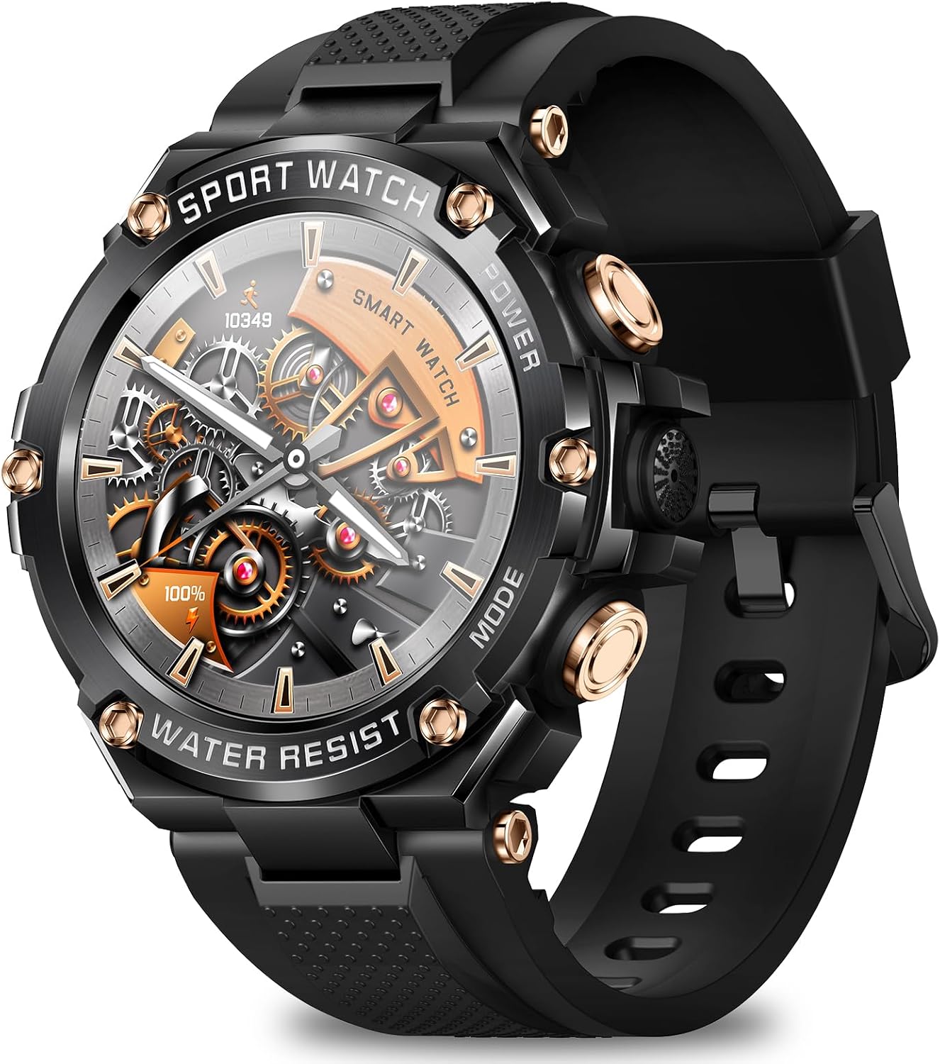 Military Smart Watch for MenAnswerMake Calls, 1.5”Outdoor Tactical Sports Rugged Smartwatch with 800mAh Battery 10 Days Life, IP68 Fitness Tracker with Heart RateSleep Monitor for Android iPhone