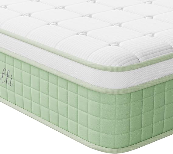Vesgantti 4FT6 Double Mattress 135x190cm Hybrid Medium Firm Mattress | 10 Inch Orthopedic Mattress, Memory Foam &amp; Individually Pocket Springs, Pressure Relief, Motion Isolation, 135x190x25cm
