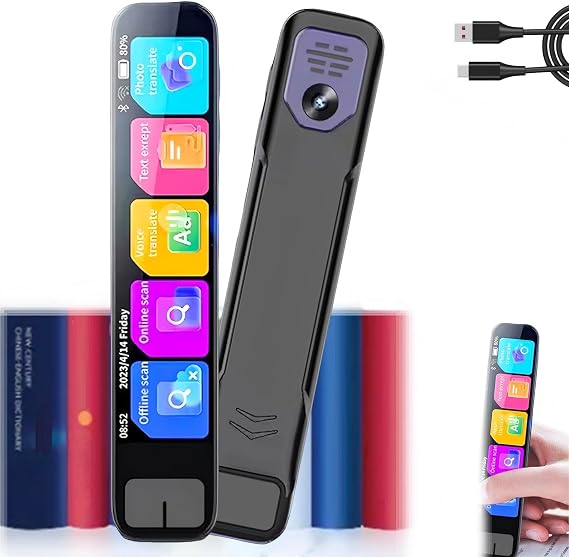 Chat Gpt Pen - Ai Scanning Smart Pen - Ai Smart Pen for Real-Time Translation - Handheld Scanner Translator - Text Scanner & 60+ Offline Translations with HD Touchsn