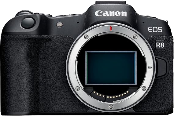 Canon EOS R8 Mirrorless Camera Body, FullFrame CMOS Sensor, 24.2 Megapixels, 4K 60p Video, Dual Pixel Autofocus II, Lightweight Camera for Content Creation, Photography and Vlogging, Black | 4K 60p Video, Full?Frame CMOS Sensor, Dual Pixel Autofocus?II, Lightweight for Content Creation, 24.2?Megapixels