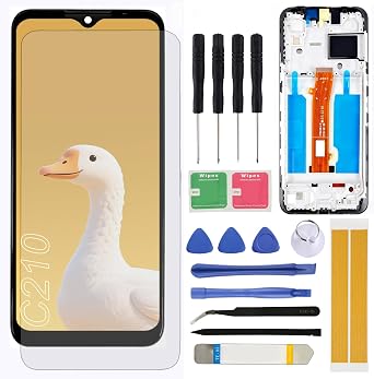 LCD Screen Replacement for Nokia C210 6.3'' TA-1584 Assembly LCD Display Touch Screen Digitizer with Frame & Repair Tools