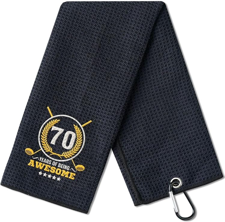 70th Birthday Gifts Golf for Men Golfer, Funny Golf Towels for Golf Lovers, Husband, Perfect for Dad, Boss, Grandpa for Birthday
