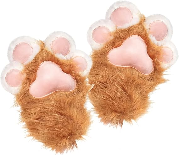 Cat Paw Gloves Plush Furry Paws Fursuit Claw Animal Fox Paws Cosplay Costume Accessories