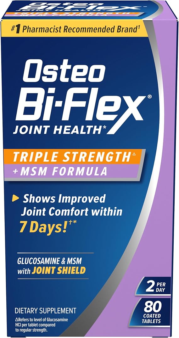 Osteo Bi-Flex Triple Strength Glucosamine Supplement with MSM, 80 Count