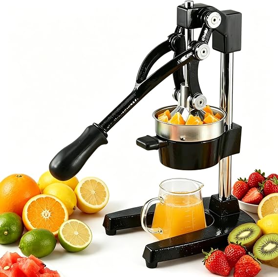 Cast Iron Manual Juicer - Professional Heavy-Duty Hand Press Juicer, Extra Large Commercial Grade - Easy to Clean, Suitable for Citrus Juice, Pomegranate Juice, and Other Fruits