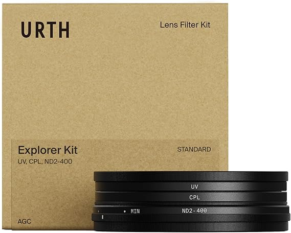 Urth 37mm 3-in-1 Explorer Lens Filter Kit UV, Circular Polarising (CPL), Variable Neutral Density ND2-400 Nano-Coated HD Optical Glass, Camera Filters