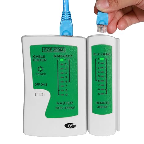 Professional Network Cable Tester Fast & Reliable | RJ45/RJ11/RJ12 Ethernet Tester for Cat5, Cat5e, Cat6 Cables Perfect LAN Cable Testing Tool