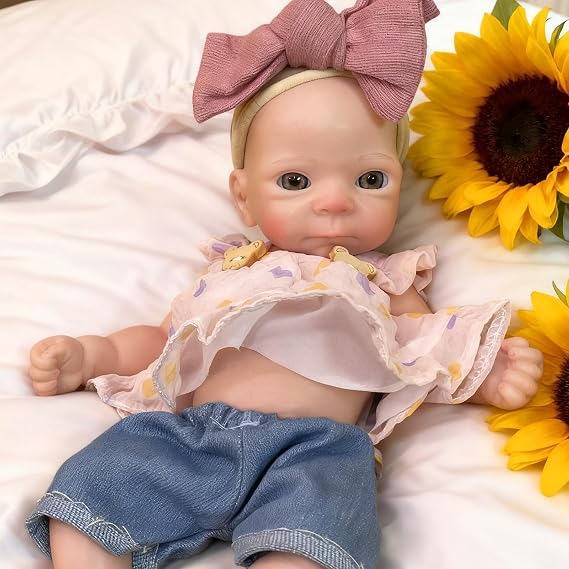 OtardDolls Reborn Baby Dolls, 10 Inch Full Silicone Real Looking Lifelike Doll Handmade Realistic Newborn Baby Doll with Toy Accessories for Kids