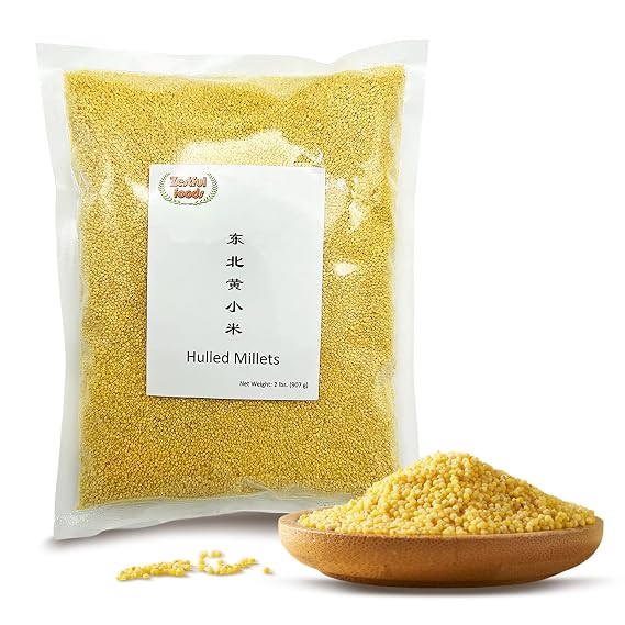 Zestful Foods Hulled Millets,millet grain,millet seed,millet flour gluten free,Whole Grain,Organic,2 Pounds