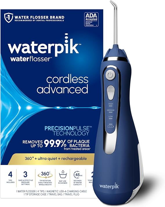 Waterpik Cordless Advanced Water Flosser, Classic Blue