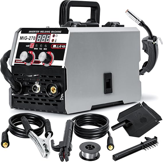 3 in 1 MIG Welder Inverter, LED Digital Display MIG Welder, Gasless 250A 110V TIG MIG Welding Machine Gasless MIG Welder, Multi Process Welding Machine US