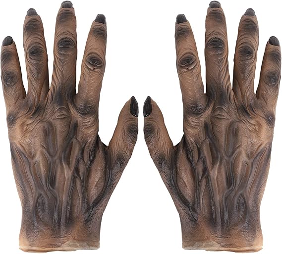 Clobeau Werewolf Gloves Halloween Costume Wolf Gloves Party Cosplay Horror Devil Witch Finger Wolf Claws Paw Cat Glove Prop Mitten
