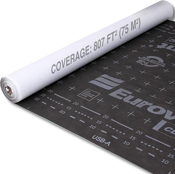 Breathable Membrane Roofing Underlay - Professional grade 120 GSM - Roll 4.92x164 ft (1.5x50m) - 3 Layer Vapor Permeable Roof Underlayment Covers 807 ft² (75 m²) - For Homes, Sheds & Pitched Roofs