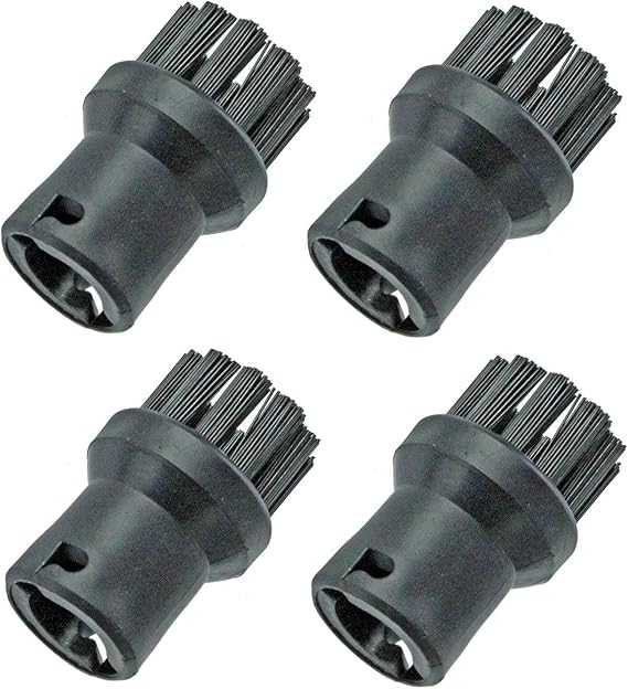 Qualtex Round Brush Nozzle Attachment for Karcher Steam Cleaner (Pack of 4)