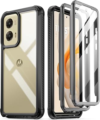 Poetic Guardian Case for Motorola Moto G Stylus 5G 2024 [Not Fit 2023 Version],[20 FT Mil-Grade Drop Tested],Full-Body Hybrid Shockproof Bumper Cover with Built-in Screen Protector,BlackClear