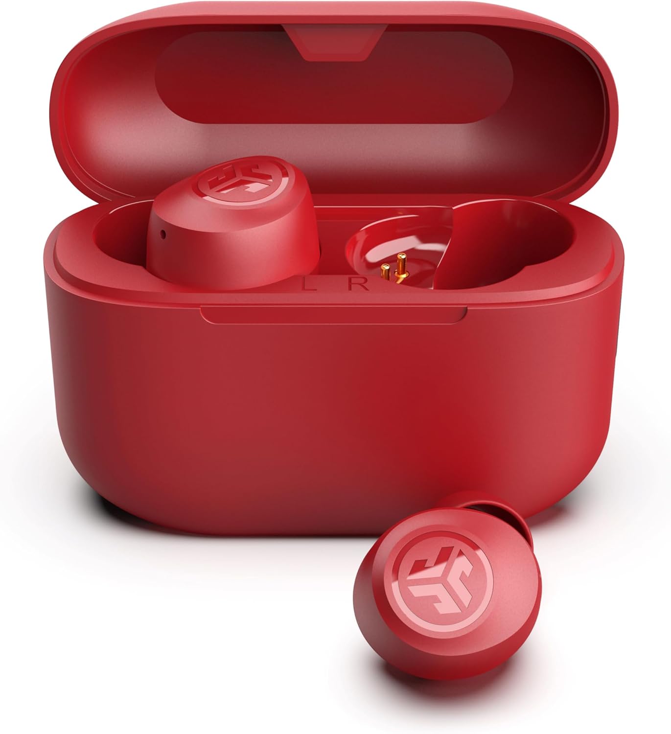 JLab Go Air Pop True Wireless Earbuds, In Ear Headphones, Bluetooth Earphones, 35H Playtime Ear Buds, Bluetooth Earbuds with Microphone, USB-C Charging Case, Dual Connect, EQ3 Sound, Rose