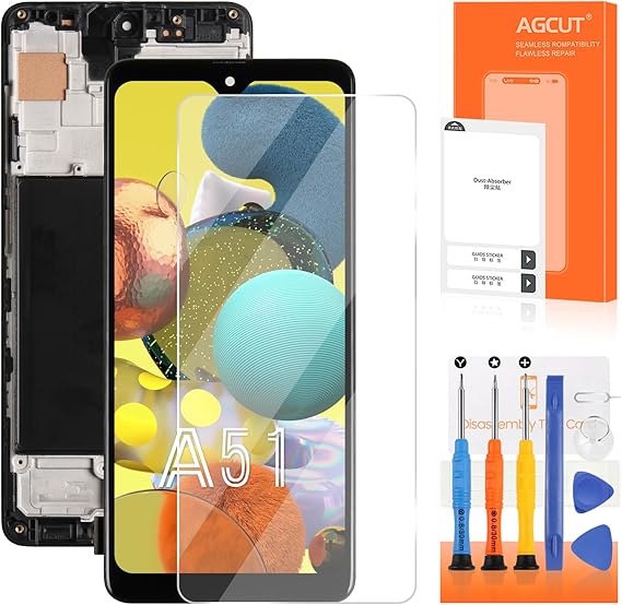 INCELL for Samsung Galaxy A51 Screen Replacement for Samsung A51 LCD Display SM-A515F SM-A515U LCD Digitizer Touch Screen Assembly Repair Part with Frame(No Fingerprint)