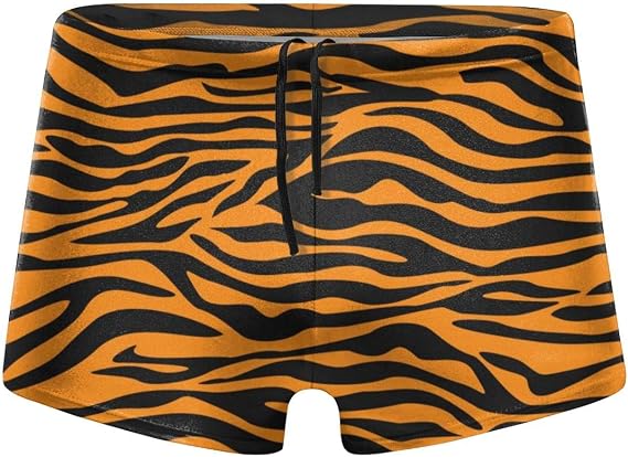 Tiger Stripes Men Swimwear Swimsuits Surf Board Boxer Shorts Trunks