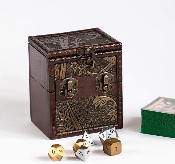 Elven Vault (Growth) Wood Deck Box for Storage of Trading Card Games TCG MTG Magic FaB YGO EDH Commander FaB PTCG Dice and Counters